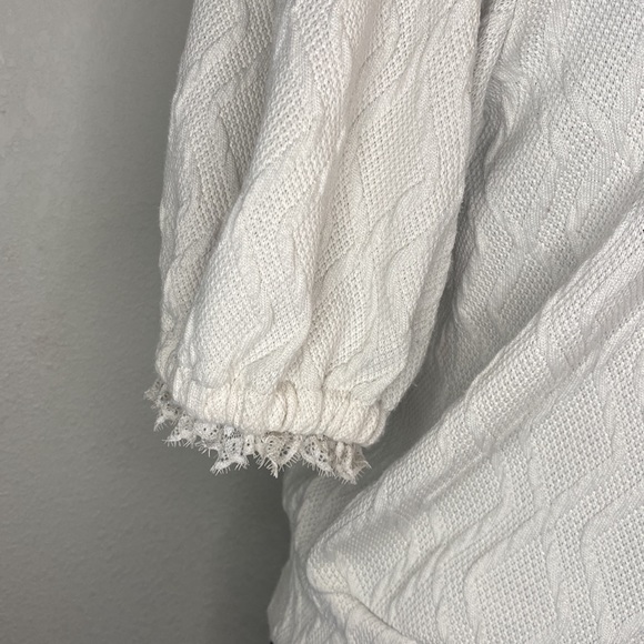 Cute Puff Sleeve Top Boho Chic Beige XL - Picture 3 of 7